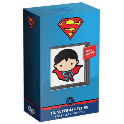 Niue 2021 $2 Chibi DC Comics Superman Flying Shaped 1oz Silver Proof Coin