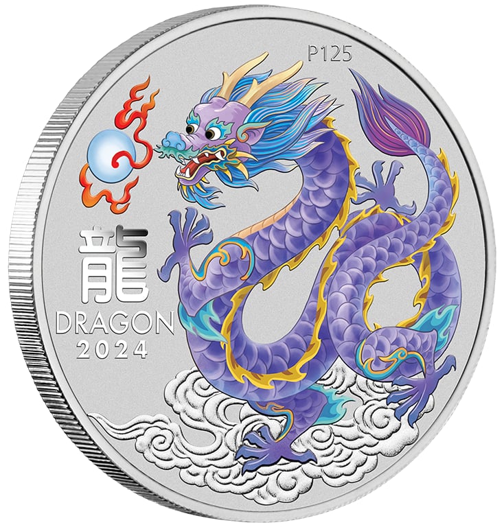 2024 $1 ANDA Sydney Lunar Year of The Dragon 1oz Silver Coloured Uncirculated Coin