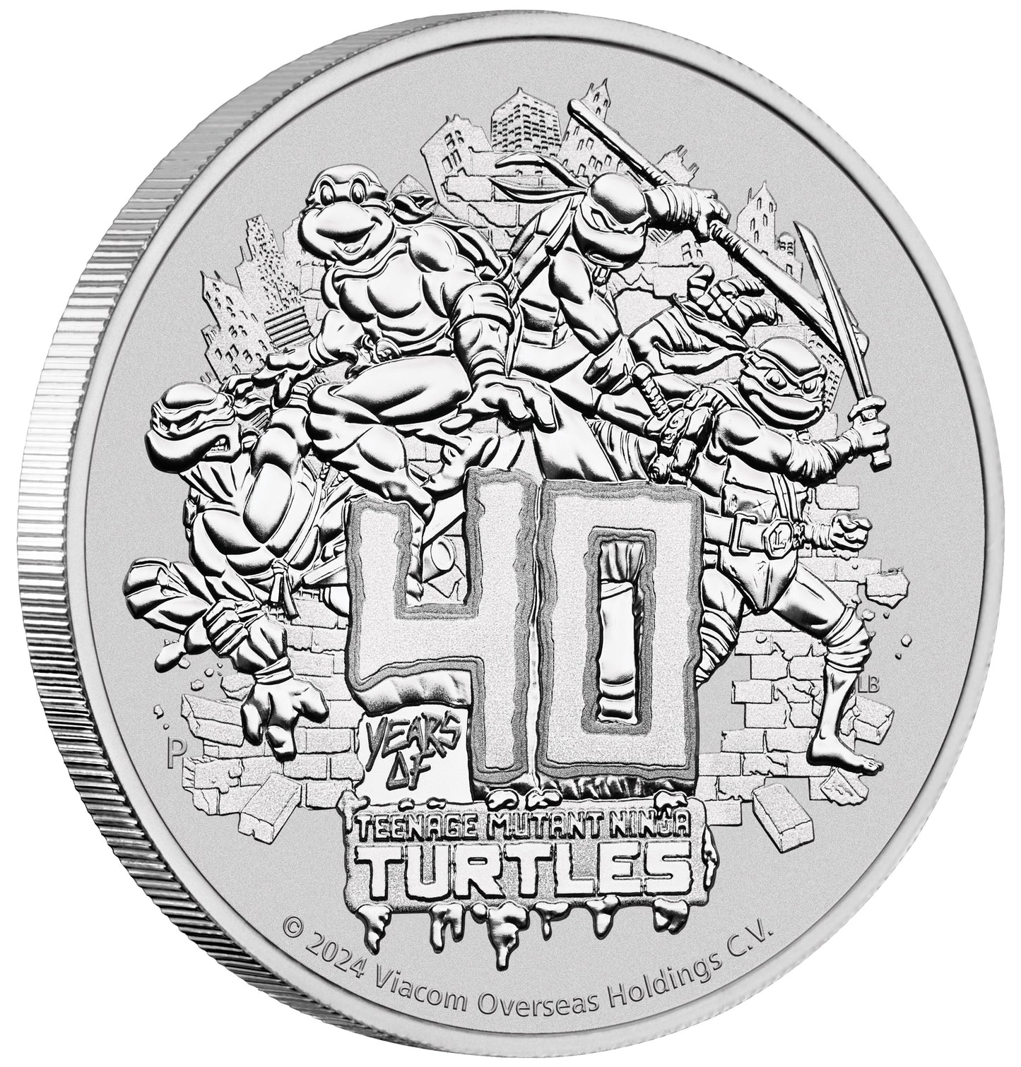 Tuvalu 2024 $1 Teenage Mutant Ninja Turtles 40th Anniversary 1oz Silver Uncirculated Coin