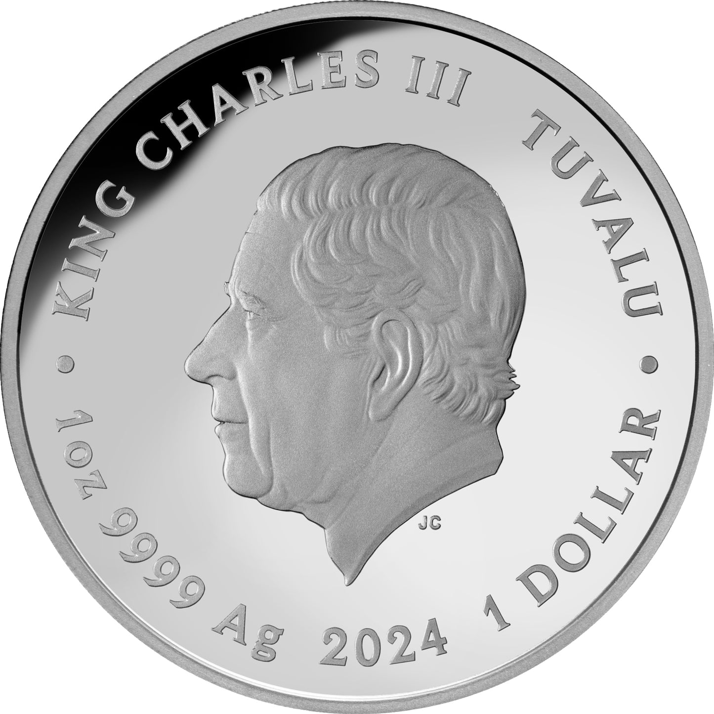 Tuvalu 2024 $1 Electric Sky 1oz Silver Coloured Proof Coin
