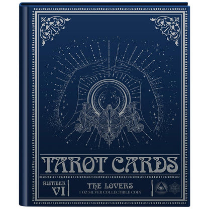 Niue 2022 $2 Tarot Cards The Lovers 1oz Silver Coloured Rectangle Proof Coin