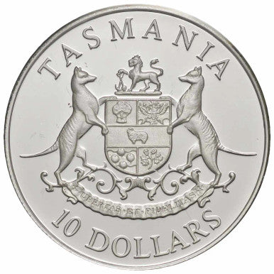 1991 $10 State Series Tasmania Silver Proof Coin