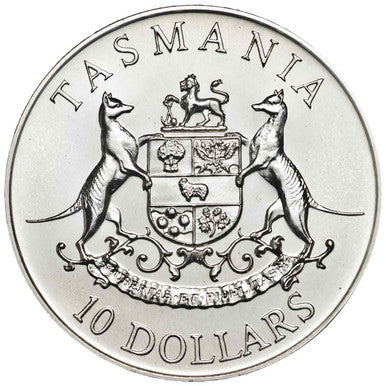 1991 $10 State Series Tasmania Silver Uncirculated Coin