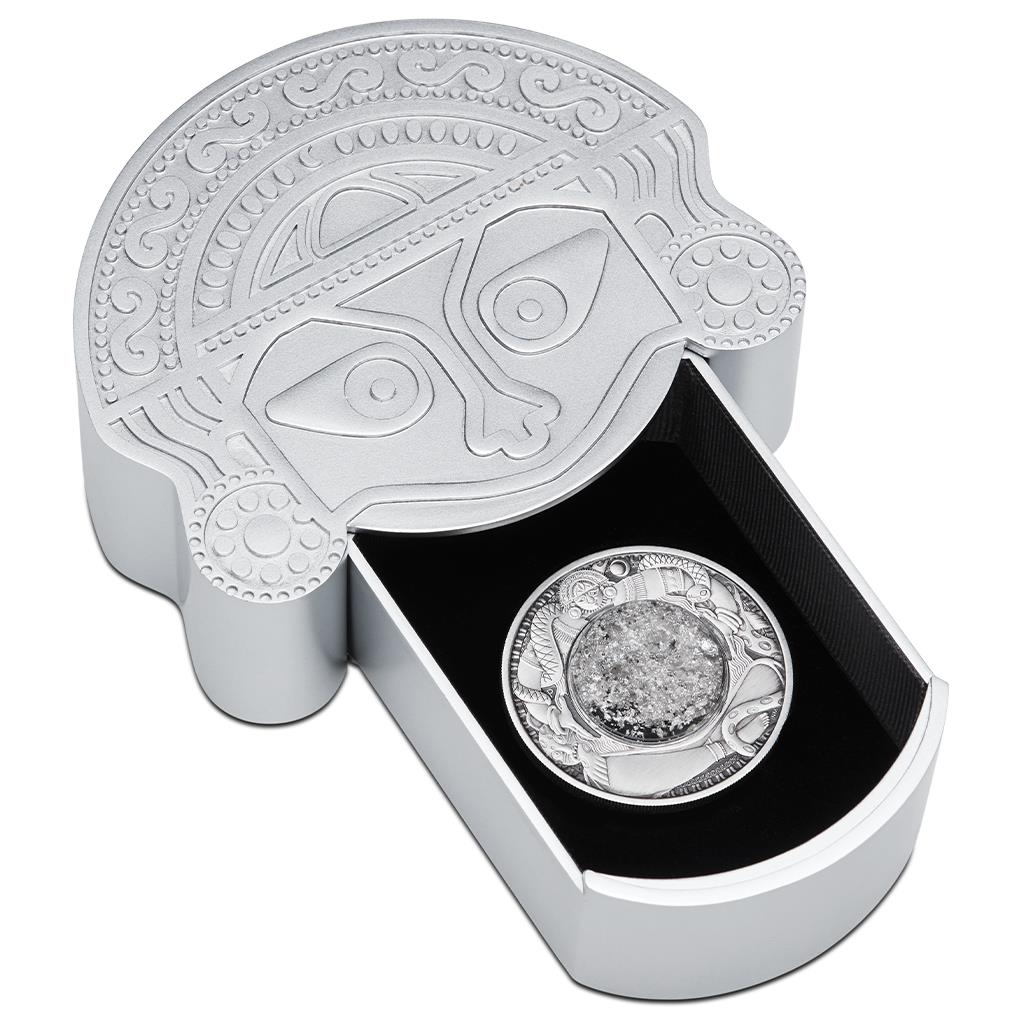 Tuvalu 2021 $2 Tears of The Moon 2oz Silver Antiqued Coin with Silver Particles