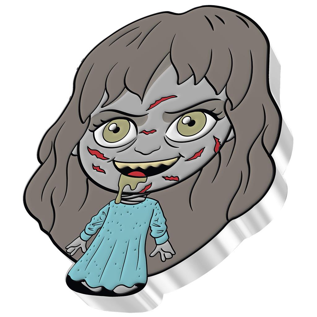 Niue 2022 $2 Chibi Horror The Exorcist Regan Shaped 1oz Silver Proof Coin