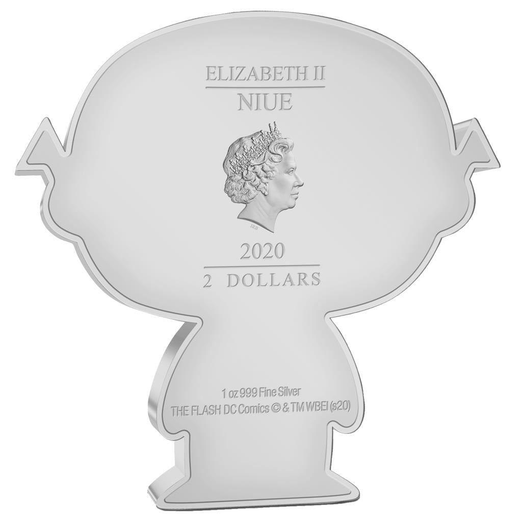 Niue 2020 $2 Chibi DC Comics Flash Shaped 1oz Silver Proof Coin