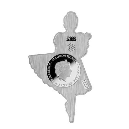 Solomon Islands 2022 $2 The Nutcracker Clara 1oz Silver Coloured Shaped Coin