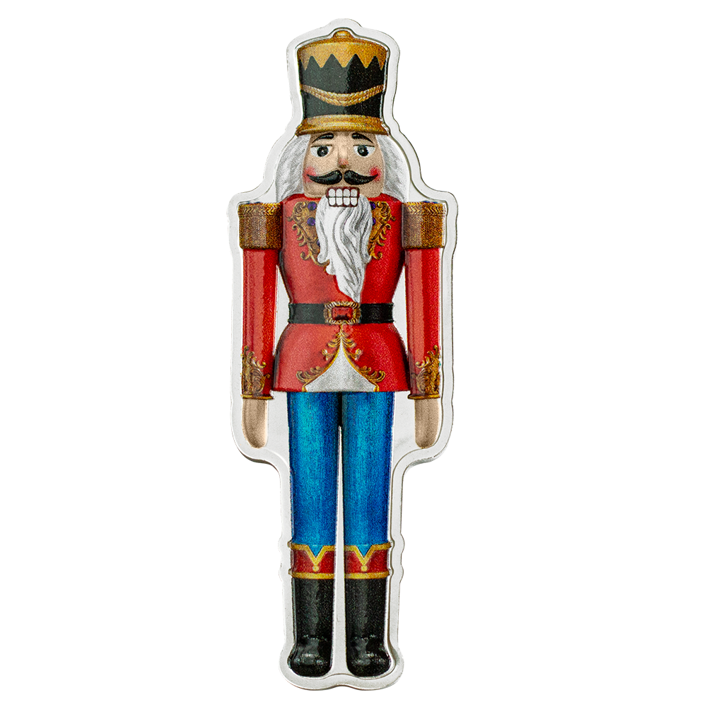 Solomon Islands 2021 $2 The Nutcracker Soldier 1oz Silver Coloured Shaped Coin