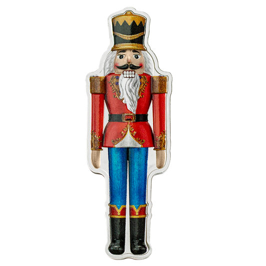 Solomon Islands 2021 $2 The Nutcracker Soldier 1oz Silver Coloured Shaped Coin