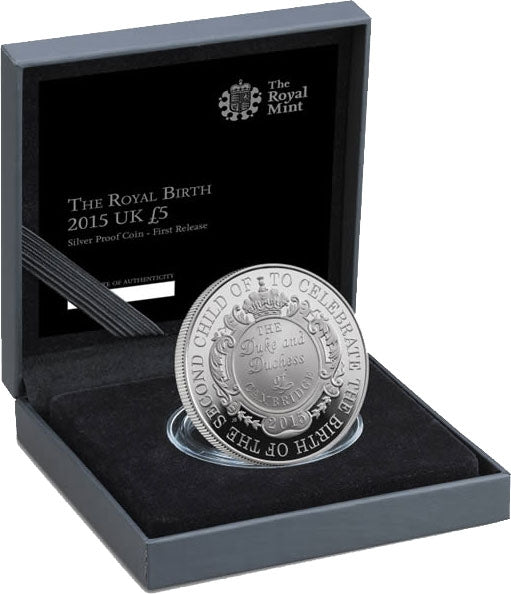 UK 2015 £5 The Royal Birth Silver Proof Coin