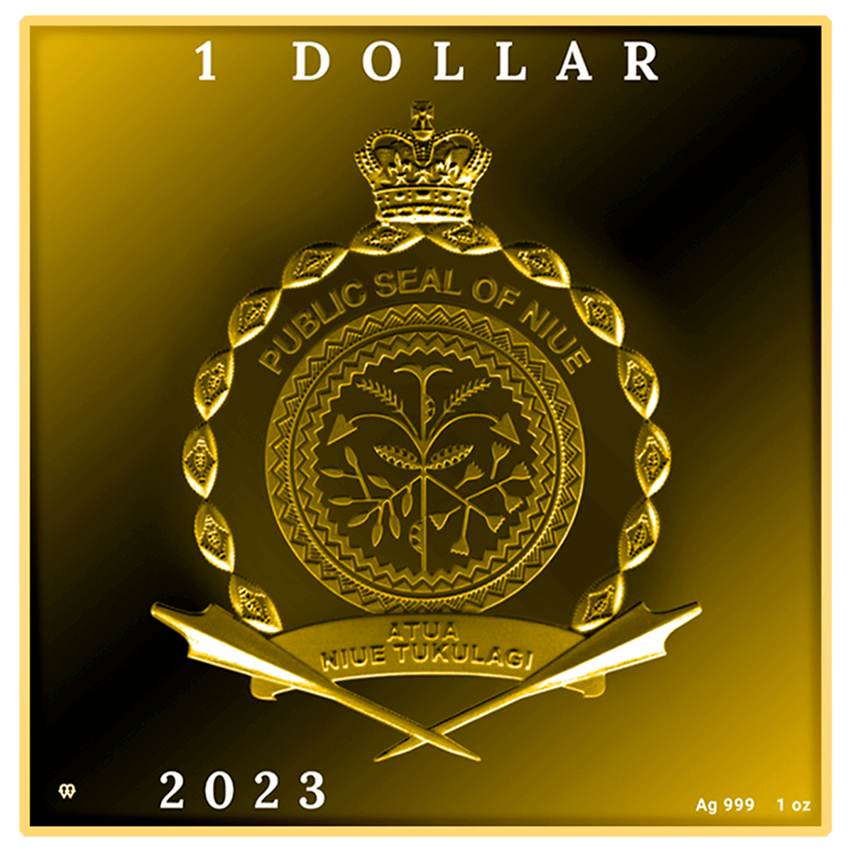 Niue 2023 $1 Vincent Van Gogh The Siesta Selectively Gold Plated 1oz Silver Coloured Proof Coin