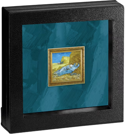 Niue 2023 $1 Vincent Van Gogh The Siesta Selectively Gold Plated 1oz Silver Coloured Proof Coin