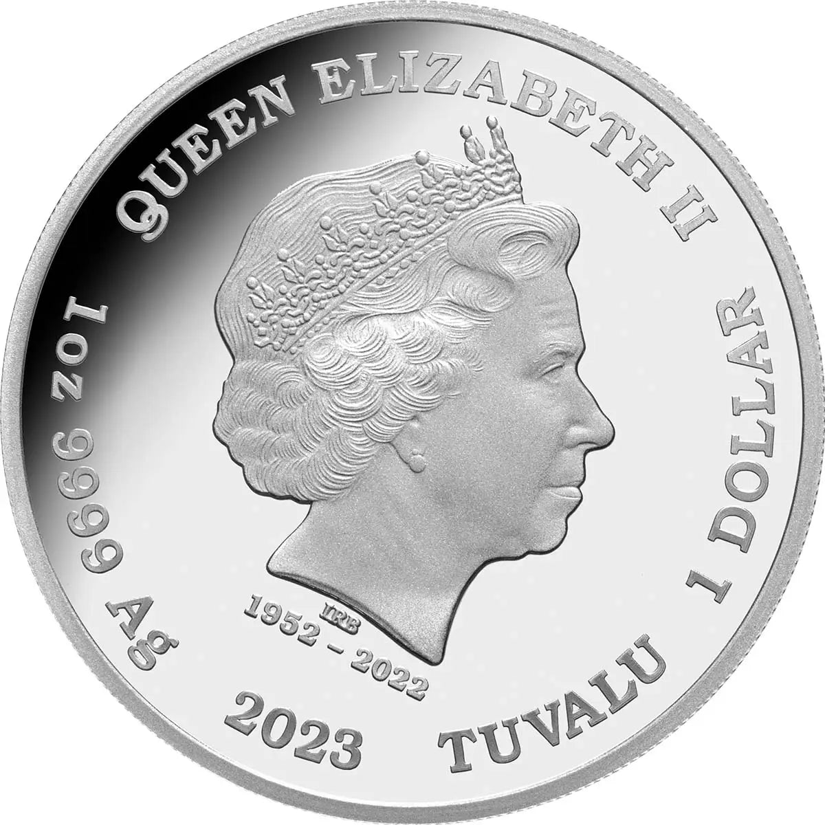 Tuvalu 2023 $1 Deadly and Dangerous Tiger Shark 1oz Silver Coloured Proof Coin
