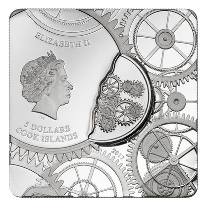 Cook Islands $5 Time Capsule 1oz Silver Square Shaped Coin