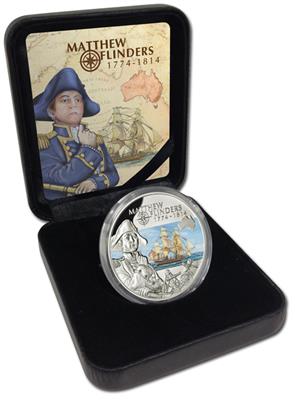 Tokelau 2014 $5 Matthew Flinders Silver Coloured Proof Coin