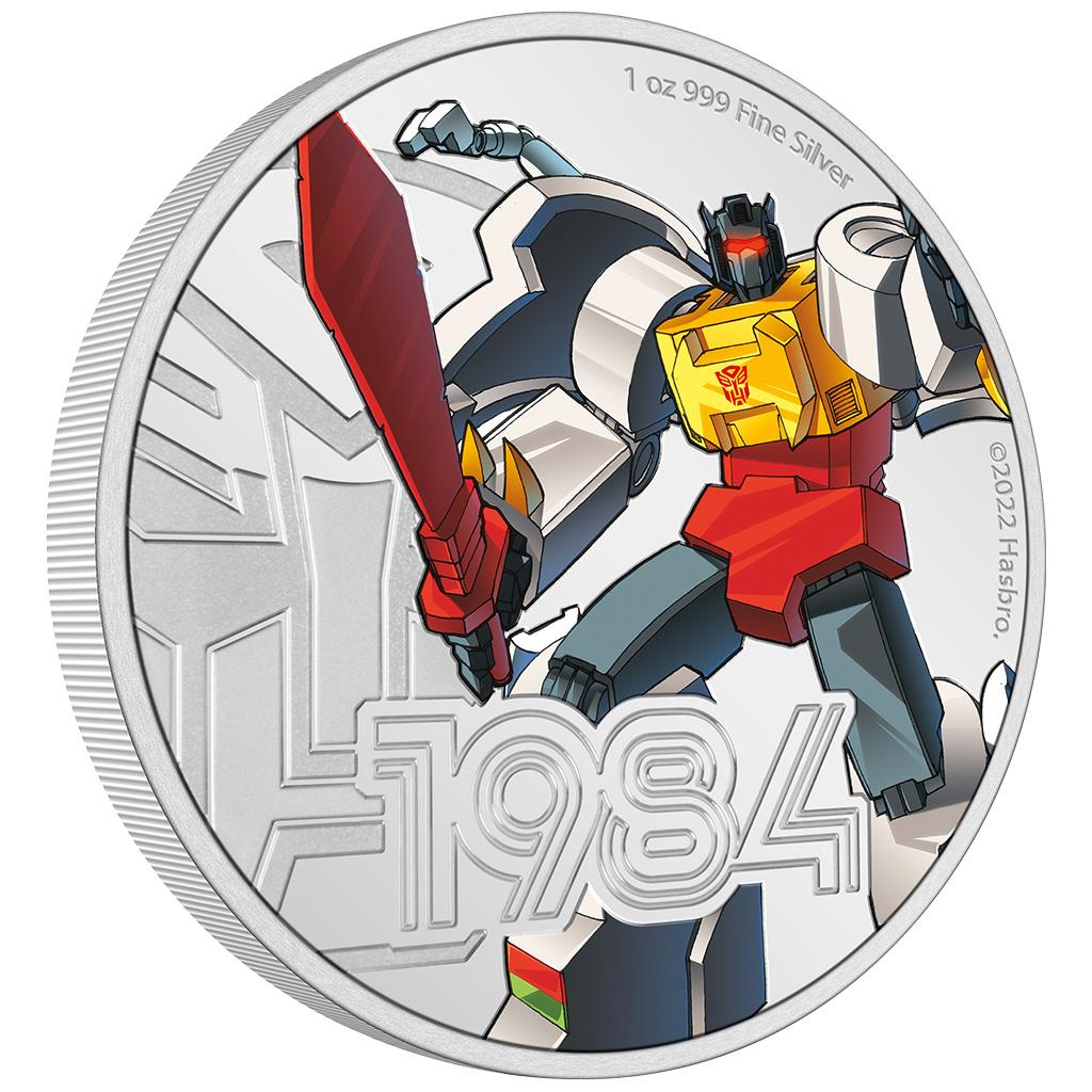 Niue 2022 $2 Transformers 1984 Grimlock 1oz Silver Coloured Proof Coin