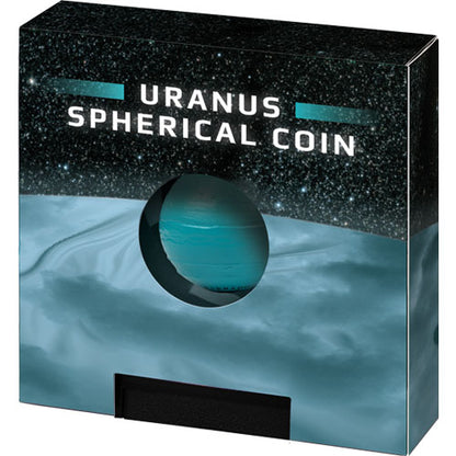 Barbados 2023 $5 Uranus 1oz Silver Coloured Spherical Shaped Antiqued Coin