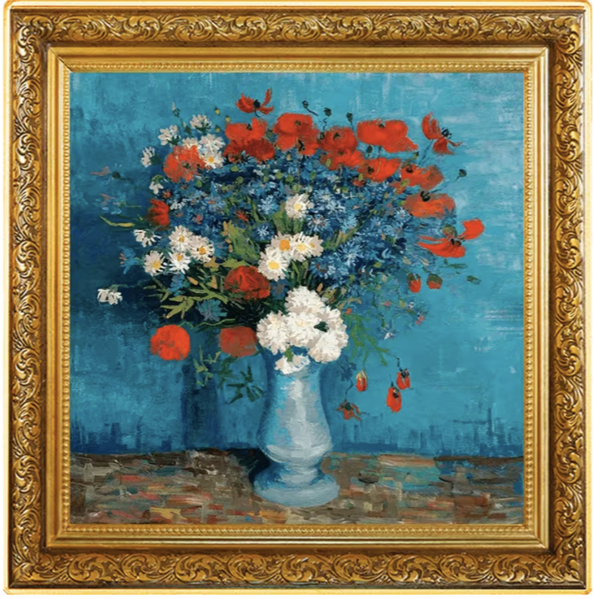 Niue 2023 $1 Vincent Van Gogh Vase With Cornflowers Selectively Gold Plated 1oz Silver Coloured Proof Coin