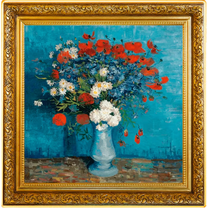 Niue 2023 $1 Vincent Van Gogh Vase With Cornflowers Selectively Gold Plated 1oz Silver Coloured Proof Coin