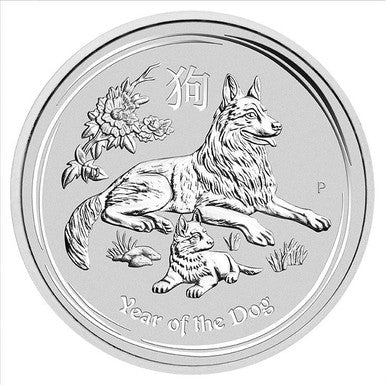 2018 $1 Lunar Year of The Dog 1oz Silver BU Coin
