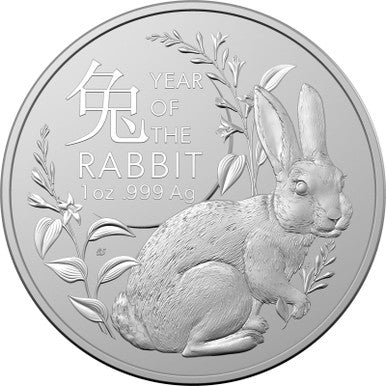 2023 $1 Year of The Rabbit 1oz Silver BU Coin