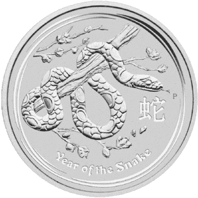 2013 $1 Lunar Year of The Snake 1oz Silver BU Coin
