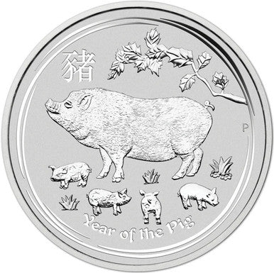 2019 $1 Lunar Year of The Pig 1oz Silver BU Coin