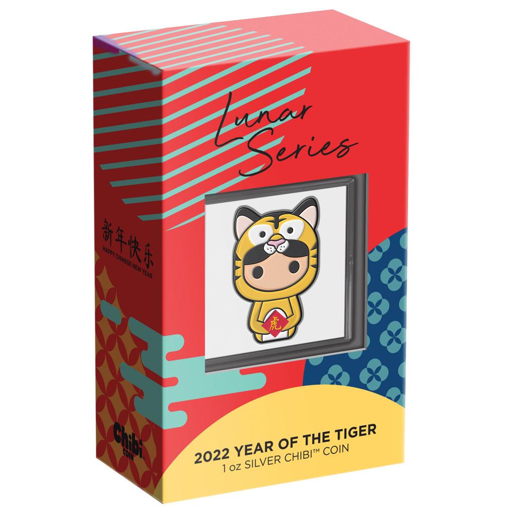 Niue 2022 $2 Chibi Lunar Series Year of The Tiger Shaped 1oz Silver Proof Coin