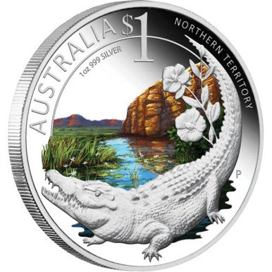 2010 $1 American Numismatic Association Celebrate Australia Northern Territory 1oz Silver Coloured Proof Coin