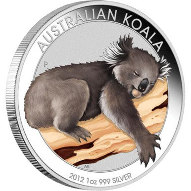 2012 $1 American Numismatic Association Philadelphia Australian Outback Koala 1oz Silver Coloured Proof Coin