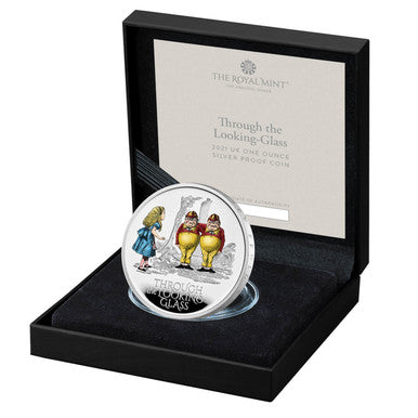UK 2021 £2 Alice's Adventures In Wonderland Through The Looking Glass 1oz Silver Coloured Proof Coin