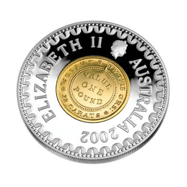 2003 $10 150 Years Adelaide Pound Selectively Gold Plated Silver Proof Coin