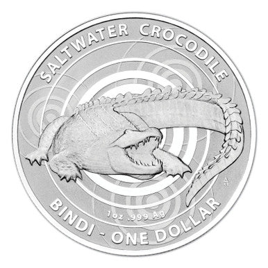 2013 $1 Australian Saltwater Crocodiles Bindi 1oz Silver Uncirculated Coin