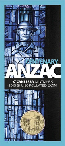 2015 $1 ANZAC Centenary 'C' Mintmark Uncirculated Coin