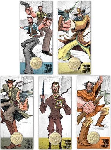 2019 $1 Australian Bushrangers The Bold The Bad and The Ugly 'C' Mintmark Uncirculated 5 Coin Set