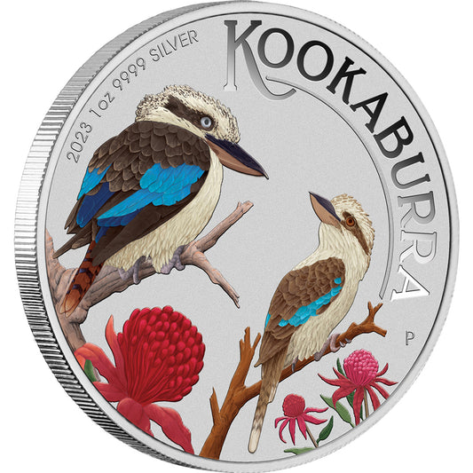 2023 $1 WMF Berlin Australian Kookaburra 1oz Silver Colour Uncirculated Coin