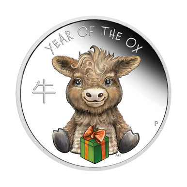 Year of the Ox 2021 50c Baby Ox 1/2oz Silver Proof Coin