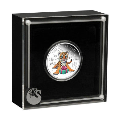 2022 50c Coloured Lunar Year of the Tiger Baby  1/2oz Silver Proof Coin