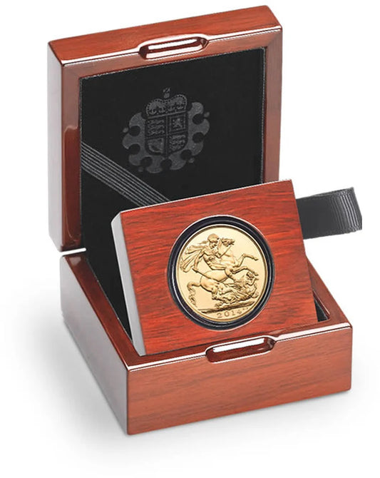 UK 2014 Gold Double Sovereign BU Two Pound Queen Elizabeth II Coin