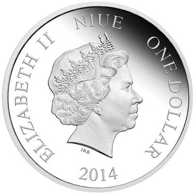 Niue 2014 $1 Doctor Who Weeping Angels 1/2oz Silver Coloured Proof Coin