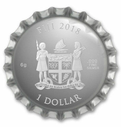 Fiji 2018 $1 Coca Cola Silver Bottle Cap Shaped Coin