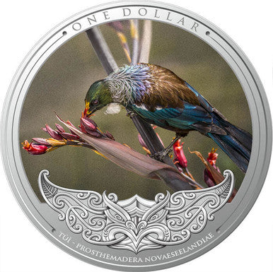 NZ 2021 $1 Tūī 1oz Silver Coloured Proof Coin