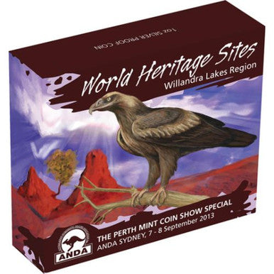 2014 $1 ANDA Sydney World Heritage Sites Willandra Lakes Region 1oz Silver Coloured Proof Coin
