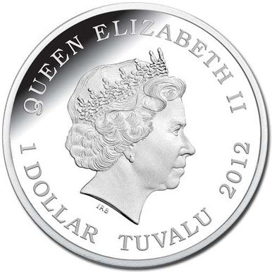 Tuvalu 2012 $1 Deadly and Dangerous Funnel Web Spider 1oz Silver Coloured Proof Coin