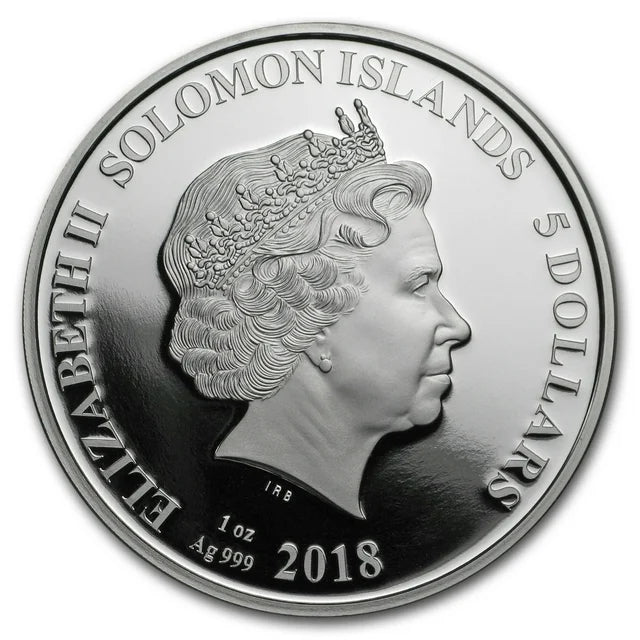 Solomon Islands 2018 $5 Legends of Sports by Sidney Maurer Michael Jordan 1oz Silver Coloured Proof Coin