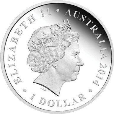 2014 $1 Megafauna Diprotodon 1oz Silver Coloured Proof Coin