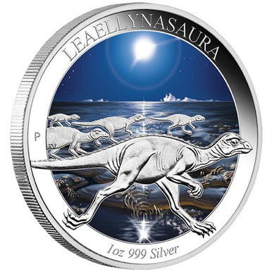 2015 $1 Australian Age of Dinosaurs Leaellynasaura 1oz Silver Coloured Proof Coin