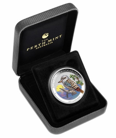 2019 $1 World Money Fair Berlin Australian Kookaburra 1oz Silver Coloured Proof Coin