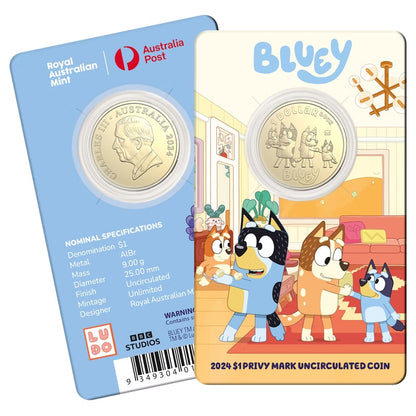 2024 $1 Bluey The Heelers Envelope Privy Mark Uncirculated Coin