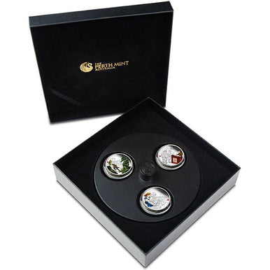 2014 50c The ANZAC Spirit 100th Anniversary 1/2oz Silver Coloured Proof 3 Coin Set